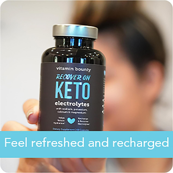 Recover On Keto Electrolytes - Keto Supplements, Keto Electrolytes Pills, Electrolyte Supplement, Keto Vitamins, Sugar Free Hydration, Boost Energy, Workout Recovery - 60 Capsules - Image 3