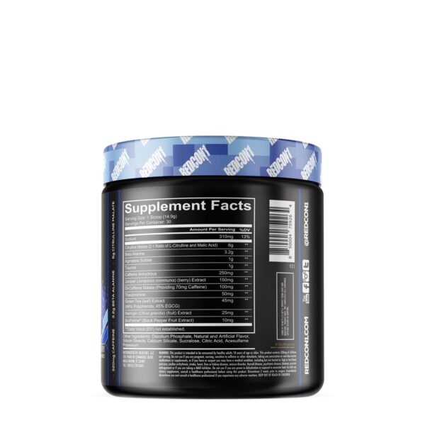 REDCON1 Total War - Blue Raspberry: Intense Preworkout - Image 2